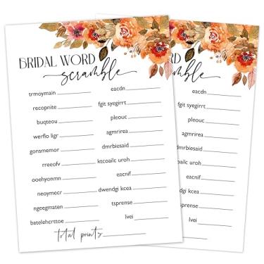 Imagem de Jogos de chá de panela, jogos de casamento, cartões de jogos de festival de outono, lembrancinhas de festa de noivado, jogos de despedida de solteira, jogos minimalistas de festa de casamento,