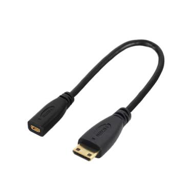 Imagem de CY Tipo D Micro HDMI v1.4 soquete fêmea para tipo C Mini HDMI macho conversor adaptador cabo 10 cm
