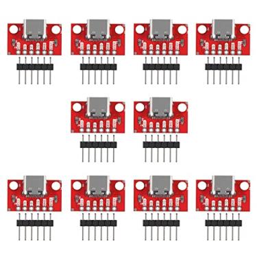 Imagem de UMLIFE 10 peças USB tipo C placa breakout serial básica breakout fêmea tipo placa conversor PCB com conector de pino