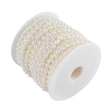Imagem de Guirlanda de Linha Dupla de 25 M/rolo, Corrente Elegante de Contas de Decoração de Casamento, Ideal para Acessórios de Joias DIY, Decorar Com Mesas ou Vasos (Bege)