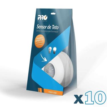 Imagem de Kit 10X Sensor De Presença Sobrepor Teto 360 Graus Pqsst0360
