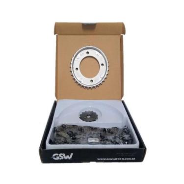 Imagem de Kit relacao transmissao biz 110 110i bis 2016 em diante corrente pinhã