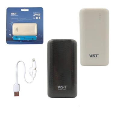 Imagem de Carregador Portatil Original 6700 mAh Pequeno De Bolso - WST, BRANCO