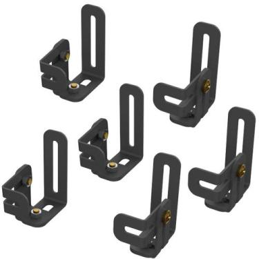 Imagem de Suportes Home Theater Caixa Som Ajusta Inclina 6Pç - Preto - Multiform