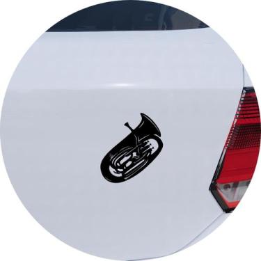 Imagem de Adesivo de Carro Instrumento Tuba - Cor Branco - Melhor Adesivo, Preto