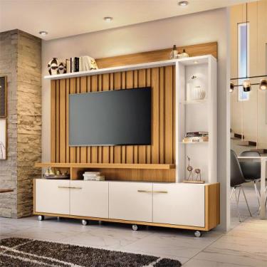 Imagem de Home Theater Decorativo Perseu TV até 60" com LED Cinamomo/Off White  