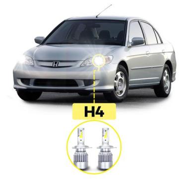 Imagem de Kit Ultra LED Honda Civic 1992/2003 20000 Lúmens 6500K H4 - V10