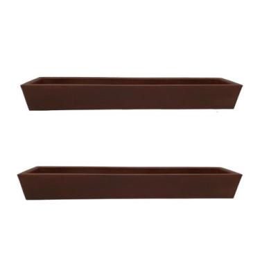 Imagem de Kit 2 Jardineira de Planta E Flores Marrom 80x10 Floreira Polietileno 