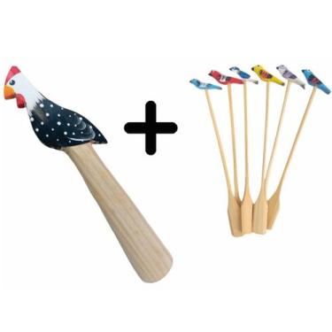 Imagem de Kit Caipirinha Drink 1 Socador E 6 Mexedores Tropical Brasil Barman - 