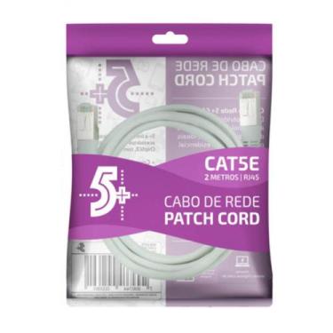 Imagem de Cabo de Rede RJ45 CAT5E Patch Cord 2 Metros Branco 0181077 - CHIPSCE