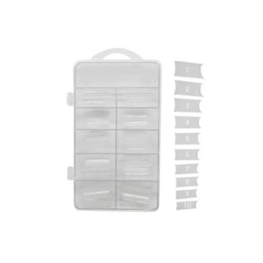 Imagem de Tips 500 Unhas Curvatura C Quadrada Transparente para unhas de gel alo