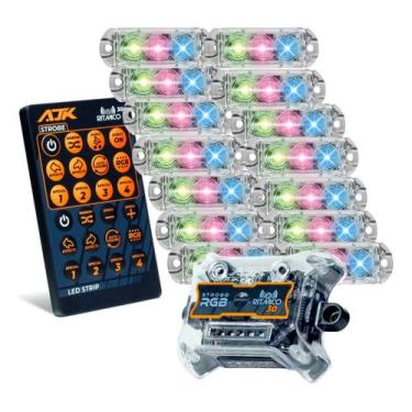 Imagem de Kit Strobo AJK RGB Rítmico 3.0 + 18 Faróis 6W