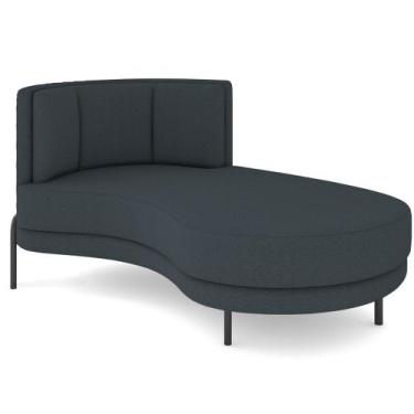 Imagem de Chaise Longue Divã 164cm Braço Esquerdo Logus D06 Bouclê Chumbo - Mpoz