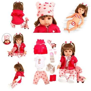 Imagem de Bebê Estilo Reborn Menina Silicone Pode Dar Banho Acessorios - Cegonha