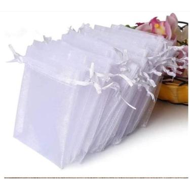 Imagem de 100 Saquinhos de tule organza 7x9 lembrancinha - batizado - OKABOX