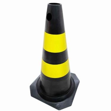 Imagem de Cone de Sinalização 50 cm Preto e Amarelo FIT Plastcor