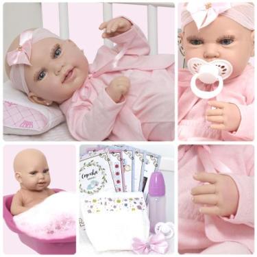 Imagem de Bebe Reborn Realista Pagão Rosa Com Banheira Envio Imediato - Cegonha 