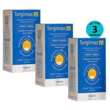Imagem de Kit 3 Targimax 10 Suplemento Animal 100ml- Inovet