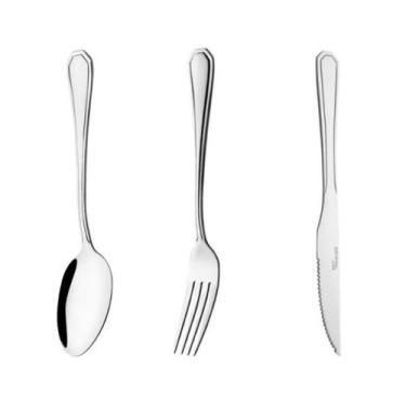 Imagem de Talheres Cozinha Colher Faca Garfo Espátula Aço Inox Jogo - Original L