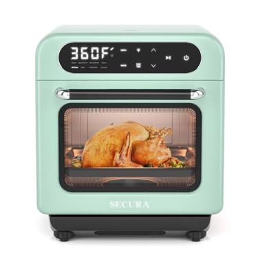 Imagem de Secura Forno a vapor multifuncional para fritadeira a ar, forno compacto de 13 litros com forno por convecção, fritadeira, vapor rápido, fermento, desidratador, vaporizador nutritivo e delicioso para