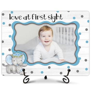 Imagem de Moldura de ultrassom Love at First Sight para bebê, revelação de gênero, decoração de berçário, presente de chá de bebê para novo pai, mãe, moldura de ultrassom para fotos de 10 x 15 cm, mesa A10