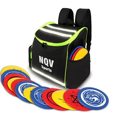 Imagem de NQV Disc Golf Set,Frisbee Golf Discs Set with Backpack,Disc Golf Starter Set,12 Pack Flying Discs with Putters Drivers Mid Ranges+1Green Disc Golf Bag Fluorescent Portable Outdoor Indoor