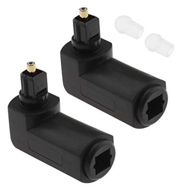 Imagem de ECSiNG 2 peças adaptador óptico de ângulo reto de 90° adaptador de conector de áudio óptico acessórios elétricos para sistema HDTV Home Theater barra de som 33,5 mm