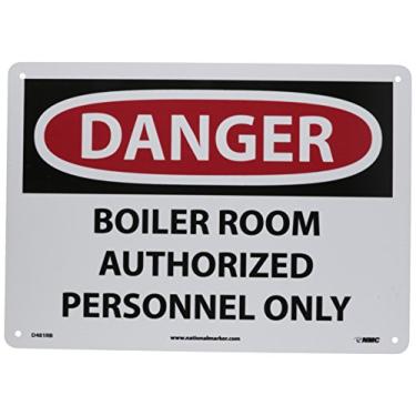 Imagem de NMC D481RB DANGER - CALDEIRA AUTORIZADA SOMENTE PESSOAL - Sinal de perigo de 35,5 cm x 25,4 cm, plástico rígido, texto branco/preto na base vermelha/branca