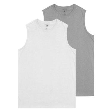 Imagem de Kit com 2 Camisetas Masculina Regata Malwee 1000004421, Cinza, P