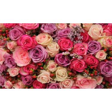 Imagem de Painel de Lona Rosas Cor De Rosa - 200x150cm - Fabrika de Festa