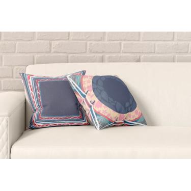 Imagem de Kit 2 Almofadas Com Enchimento Flores Moldura Étnica - Core Decore