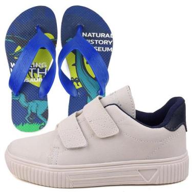 Imagem de Sapatenis Infantil Sapatilha Calce Facil Casual Social LIGHT + Chinelo
