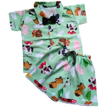 Imagem de Roupa Fazendinha Menino Conjunto Fazendinha - IEL, 1 ano, Verde, Fazen
