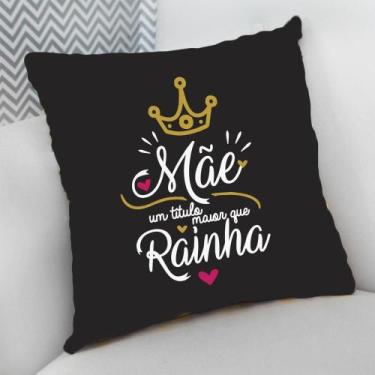 Imagem de Almofada Decorativa Cheia c/ Zíper 25x25 Presente Criativo Mãe Rainha 
