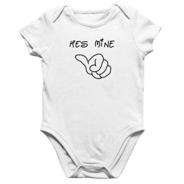 Imagem de Body Bebê Algodão He's Mine - Foca na Moda, Branco, G