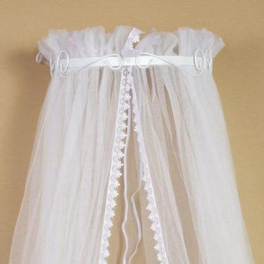 Imagem de Mosquiteiro Berco Bebe Com Dossel Rococo Invertido Branco - Amora Casa