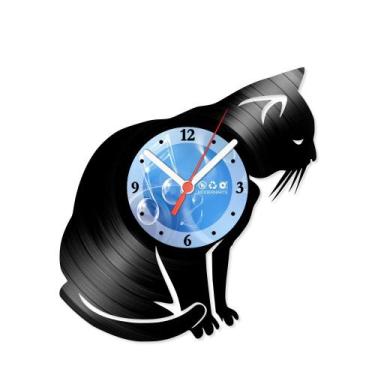 Imagem de Relógio De Parede Disco Vinil Animais - Gato de Estimação - VAN-104 - 
