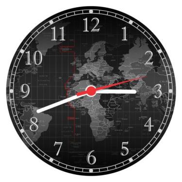 Imagem de Relógio De Parede Mapa Mundo Geografia Lojas Salas Quartos Quartz Tama