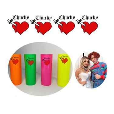 Imagem de Kit Festa halloween 4 adesivos base água coração chucky - 3i