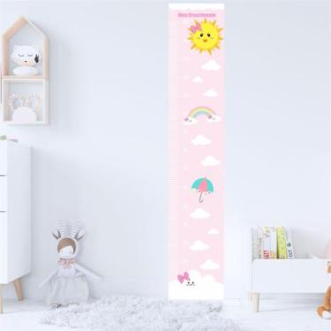 Imagem de Régua de Crescimento Adesivo Arco-Iris Infantil Menina - Cg Mimo Kids 