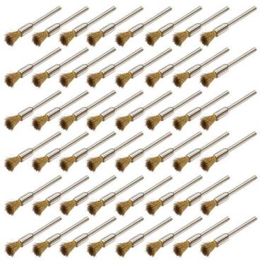 Imagem de 50x Escova Rotativa Tipo Pincel De Latão Para Micro Retifica - E-San