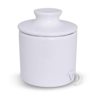 Imagem de kit com 02 manteigueiras francesas de porcelana branca - VDDECORA LAR