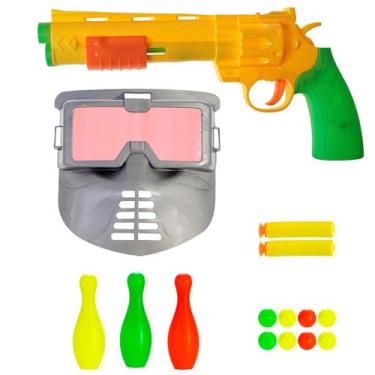 Imagem de Arminha de Brinquedo Plástica Lança Dardos e Bolinhas com Máscara - AR