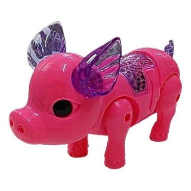 Imagem de Porco Porquinho Brinquedo Eletrônico C/som Anda Acende Luz - Romã Atac