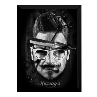Imagem de Poster Moldurado Barbearia Barbe Shop Quadro Decorativo - Fanarte