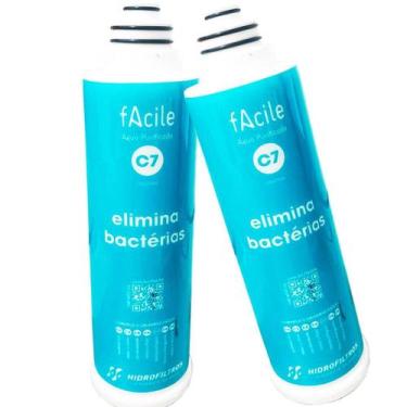 Imagem de Kit 2 Refil Filtro Facile C7 Antibacteriano Purificador Agua - Hidrofi