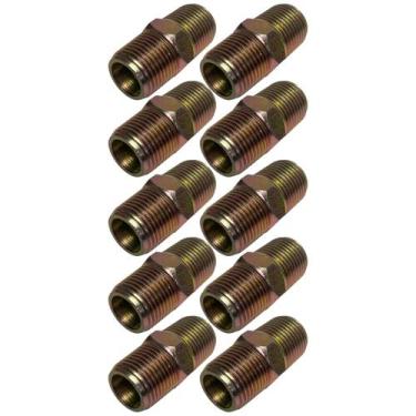 Imagem de 10 Niple Galvanizado Duplo Adaptador Conexão Aço 3/8x3/8 Npt - STORE A