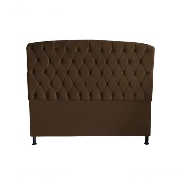 Imagem de Kit Dubaí Cabeceira De Cama Box Casal E Recamier Baú Queen 160 Cm Suede Marrom Eli Móveis