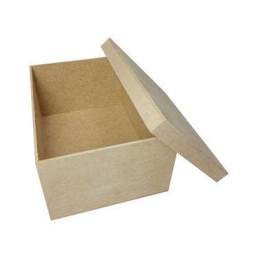 Imagem de Caixa Retangular Tampa de Sapato 20x15x10 Mdf Madeira - ATACADÃO DO AR