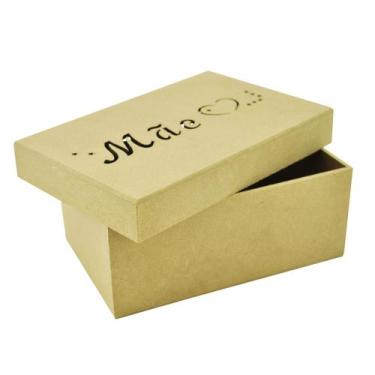 Imagem de Kit 10 Caixa Retangular Tampa Sapato Mãe 18x11,5x6,5 Mdf Madeira - Ata
